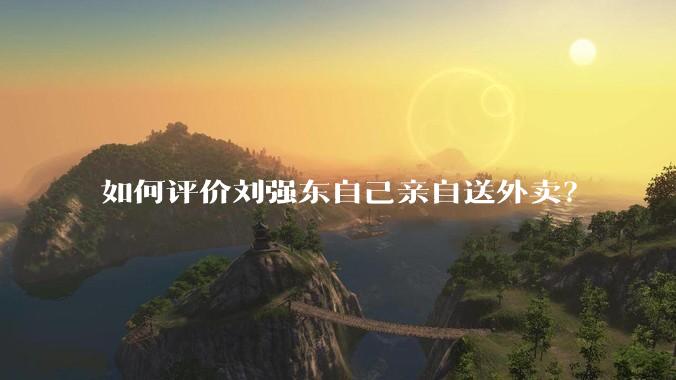 如何评价刘强东自己亲自送外卖？